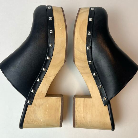 Steve Madden Brooklyn-1 Black Leather Studded Clogs Size 8.5 - Picture 8 of 11
